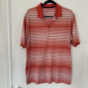 Nike Tour Performance Key Bold Heather Stripe Polo Red/White Men's Large